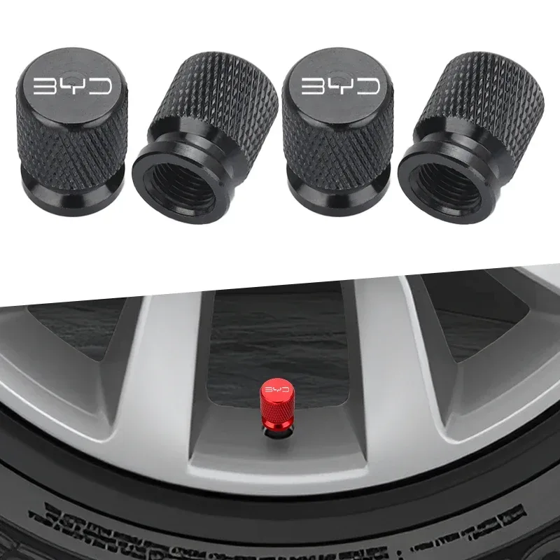 4 Stücke Auto Rad Reifen Ventilkappen Reifen Vorbau Abdeckung Airdust Wasserdicht für BYD Shark 6 Qin Plusdmi Atto 3 Han EV Dolphin Yuan Plus
