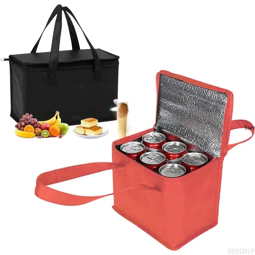 Tragbare Lunch-Kühltasche, faltbare Isoliertasche für Picknick, Eispack, Lebensmittel-Thermotasche, Getränketräger, isolierte Taschen, Bier-Liefertasche