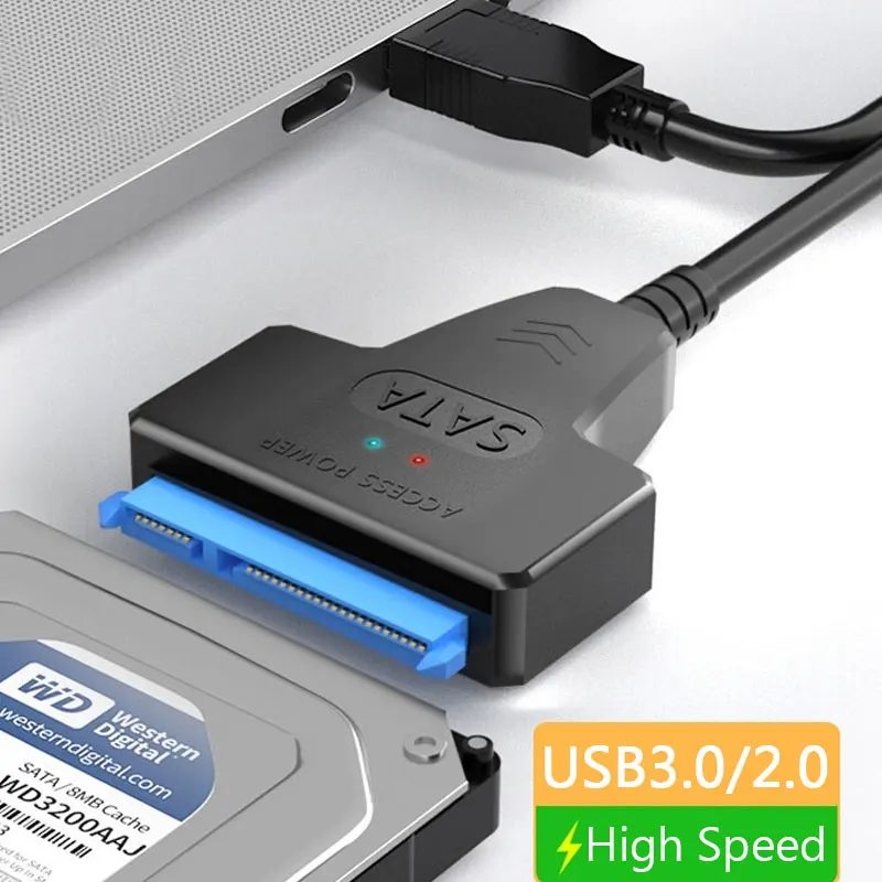 SATA-zu-USB 3.0/2.0-Kabel bis zu 6 Gbit/s für 2,5-Zoll-externe HDD SSD-Festplatte SATA 3 22-poliger Adapter USB 3.0 auf Sata III-Kabel