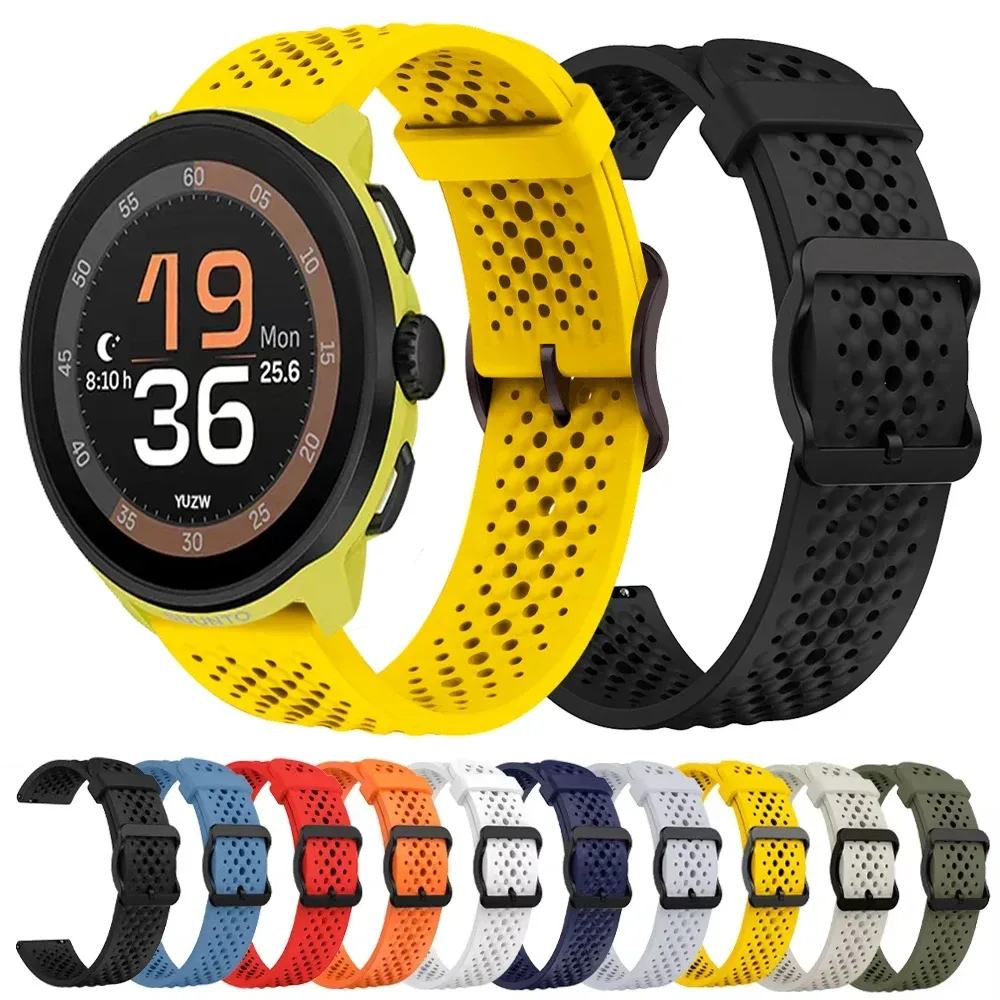 22 mm Silikon-Uhrenarmband für SUUNTO RUN Armband für SUUNTO 9 PEAK PRO DLC/5 PEAK/RACE S/OCEAN/VERTICAL Sport Atmungsaktives Band