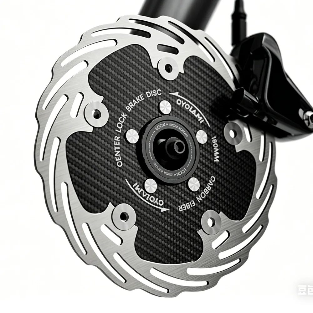 CYCLAMI 160/180mm Carbon-Bremsscheibe, leichter schwimmender Rotor, Sechs-Bolzen/Center-Lock für MTB und Rennrad, Fahrradzubehör