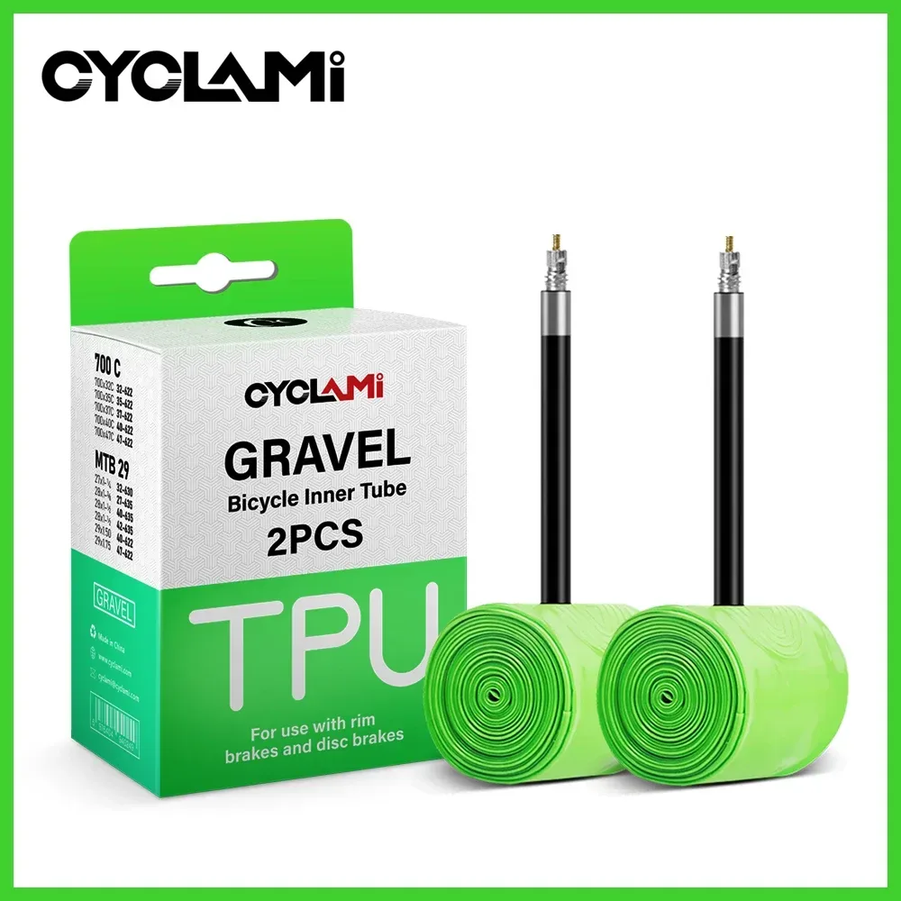 2 Stück CYCLAMI Ultraleicht Rennrad MTB 29 Fahrrad TPU Innenrohr Reifen Französisch Ventil 45 mm für Gravel 700C 32C 35C 37C 40C 47C Superleicht