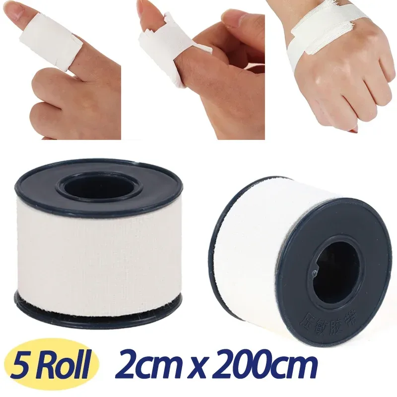 5 Rollen 2 cm * 2 m medizinisches selbstklebendes Druckband, atmungsaktives Wundverband-Klebeband
