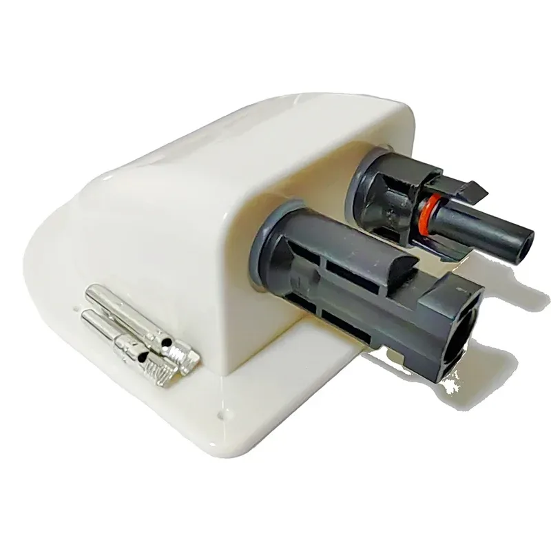 Solar Panel Doppel Loch Draht Kabel Eintrag Verschraubung Dichtung Box Gebogene Kabel Stecker Wasserdicht Für RV Caravan