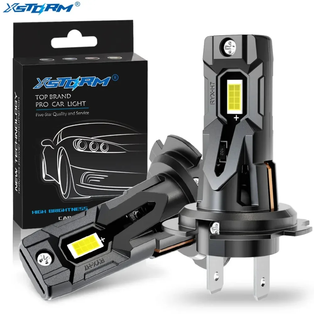 XSTORM H7 LED-Scheinwerferlampen, 120 W, 30000 lm, H7-LED-Licht, automatischer Scheinwerfer, Nebelscheinwerfer, 6000 K, 7035 CSP-Scheinwerfer mit Turbo-Lüfter-Kopflicht