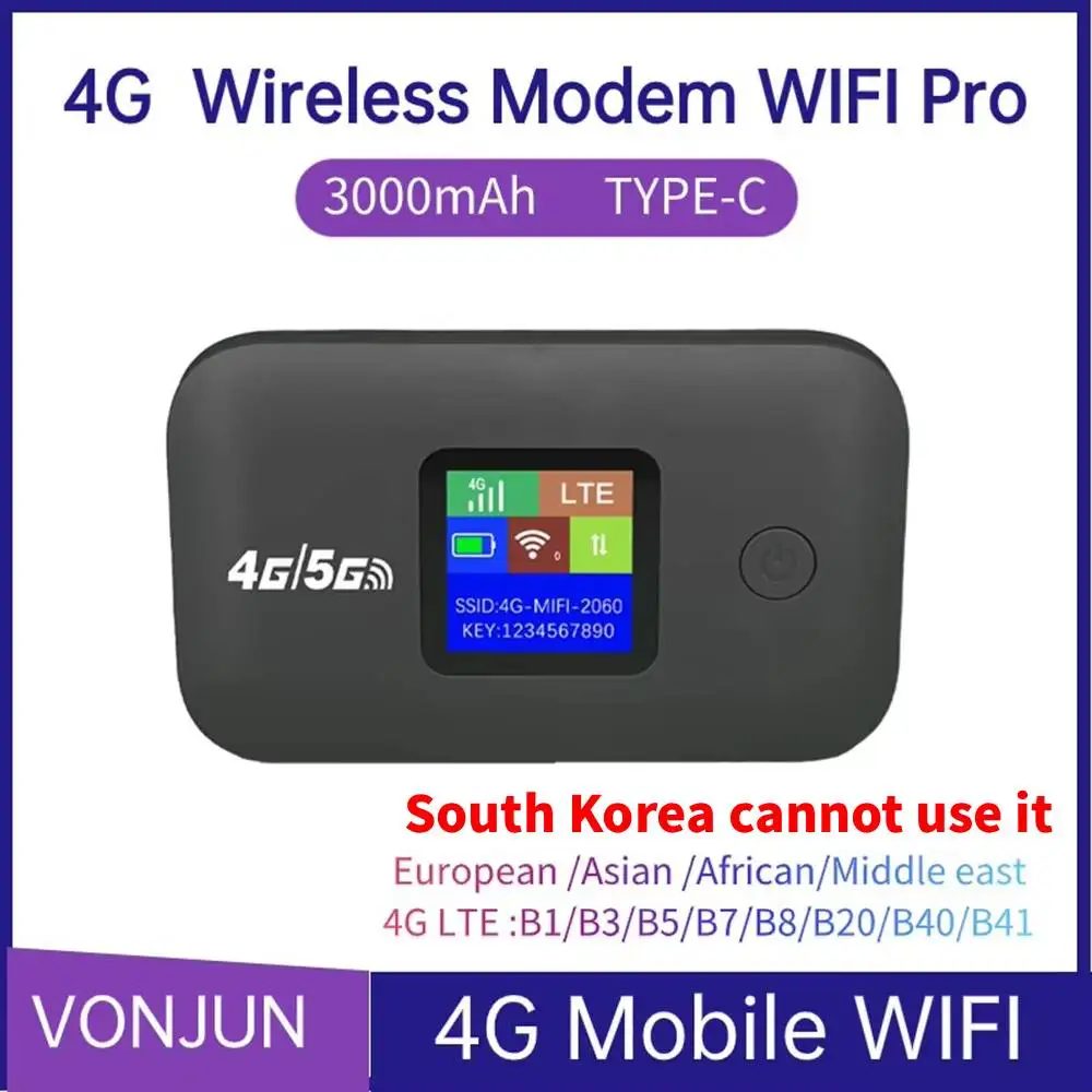 4G Mobiler WLAN-Router 150 Mbit/s 4G LTE Wireless Router Tragbarer Pocket-MiFi-Modem Mobiler WLAN-Hotspot mit SIM-Kartensteckplatz für Zuhause