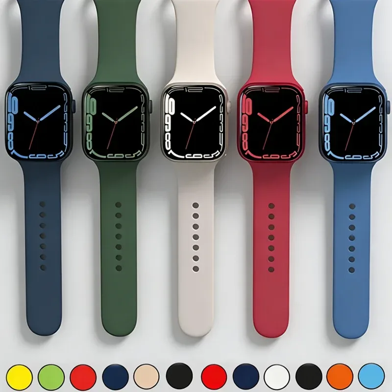 Silikon-Sportarmband für iWatch Serie 11 10 9 8 7 6 5 SE Ultra3 Armband für Apple Watch 44mm 45mm 49mm 46mm 38/40/41/42 mm Band