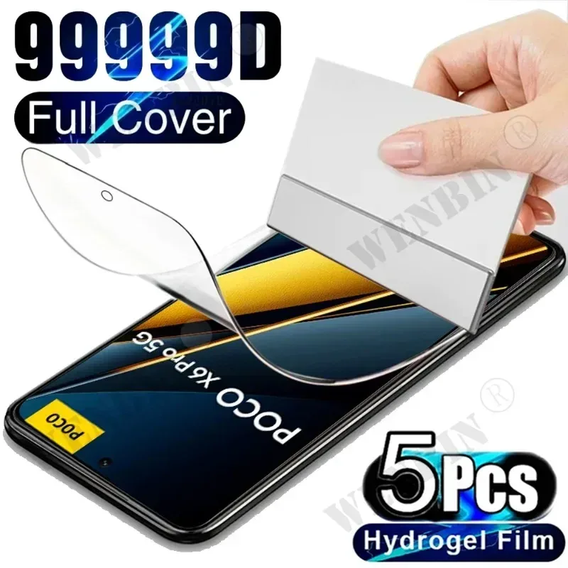 5 Stück Hydrogel-Folie für Xiaomi Redmi Note 15 14 13 Pro Plus Poco X8 X7 Pro Xiaomi 17T 15T 13T Pro Vollständiger Displayschutz