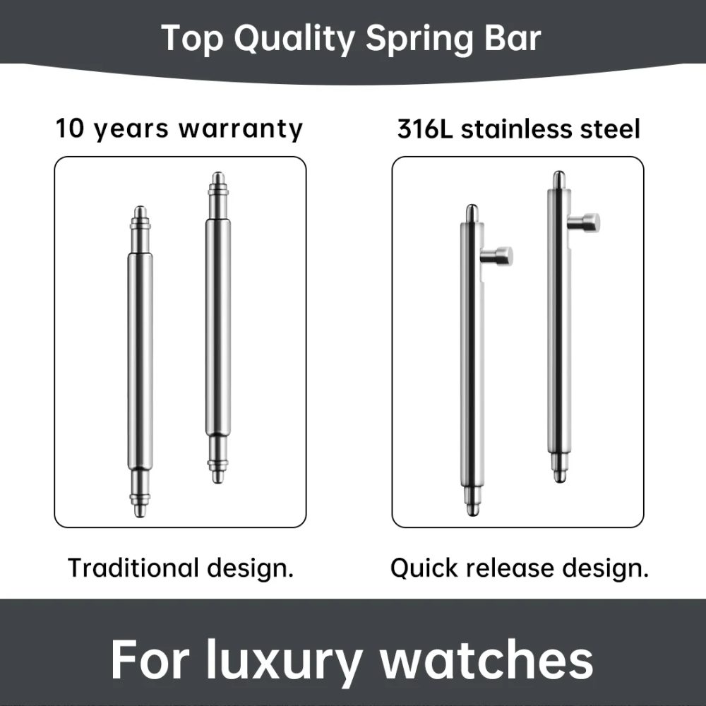 Maikes Top Qualität Schnellspanner Federsteg 18mm 19mm 20mm 22mm für Uhrenarmband 316L Edelstahl Federsteg