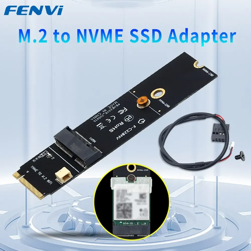 Fenvi ngff m.2 ein e-schlüssel zu nvme pci express ssd port konverter adapter F-C228NV für ax200 ax210 8265 7260ac wifi bt wireless karte