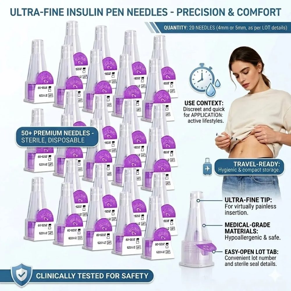 50-500 Stück Insulin-Injektionsnadeln - 4/5/6/8mm, Universell Passend für Insulin-Pens, Zubehör für Blutzuckermanagement