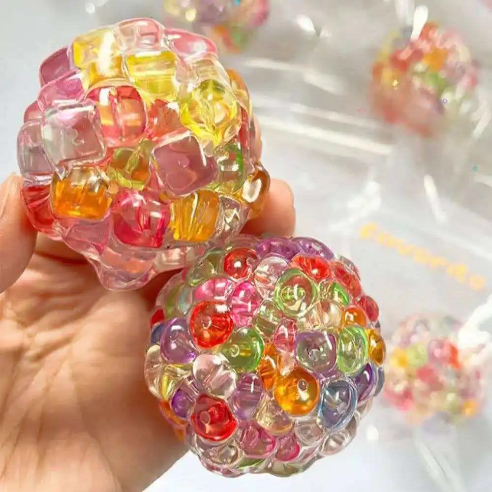 Fidget Ice Cube farbige Perlen Quetschbälle Handübungs-Sensorik ADHS Angst Stressabbau Spielzeug für Kinder und Erwachsene