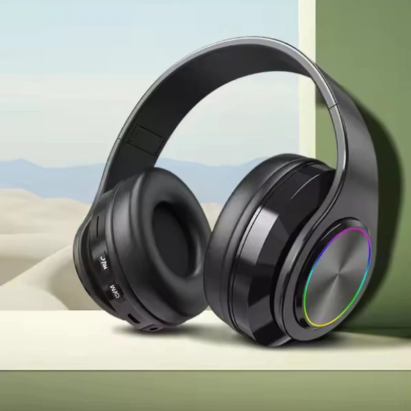 Bluetooth Kopfhörer RGB Beleuchtung Geräuschunterdrückung Faltbare Headsets Über Ohr Stereo HIFI Sport Headset TF Musik Player B39