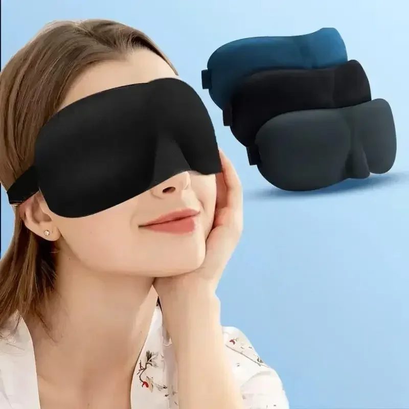 Schlafmaske mit Lichtblockierung, Augenschutz, Komfortable Augenbinde mit Konkavem Lichtdesign für Frauen und Männer, Bürogebrauch, Reisehilfe