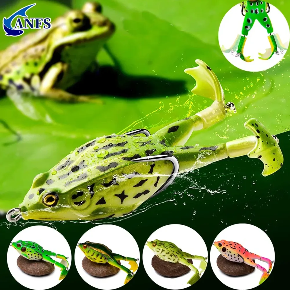 1pcTop Wasser Bass Angeln Lockt Weichen Frosch Doppel Propeller Beine Süßwasser Köder für Bass Snakehead Hecht