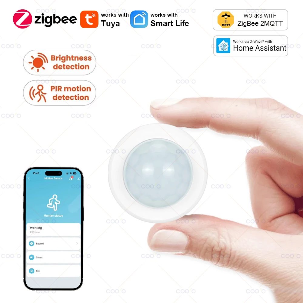Tuya Zigbee 3,0 Motion Sensor Mit Pir + Lux Erkennung Infrarot Menschlichen Körper Infrarot Sensor Anti-diebstahl Sicherheit Detektor Sensor