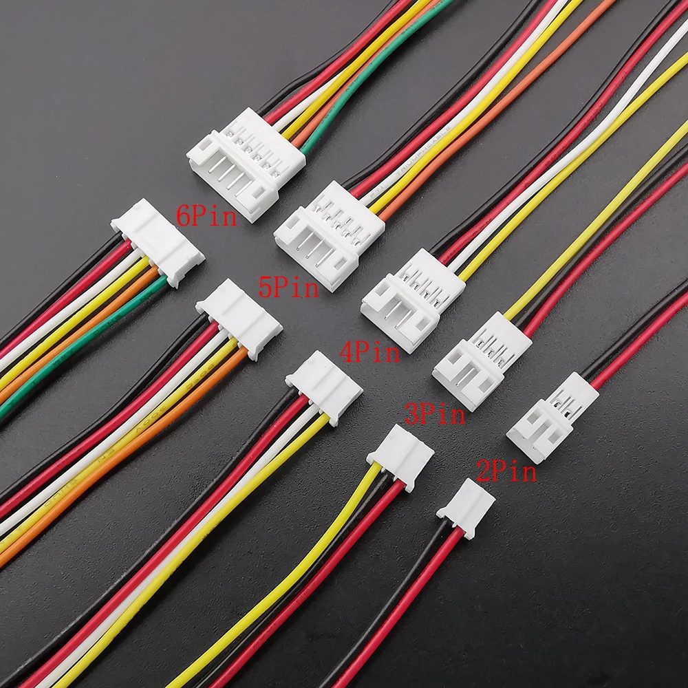 5/10Pairs Micro JST PH 2,0mm Pitch Männlich Weiblich Stecker PH 2,0 2/3/4/5/6 Pin Steckdose mit Drähte Kabel 10CM 26AWG