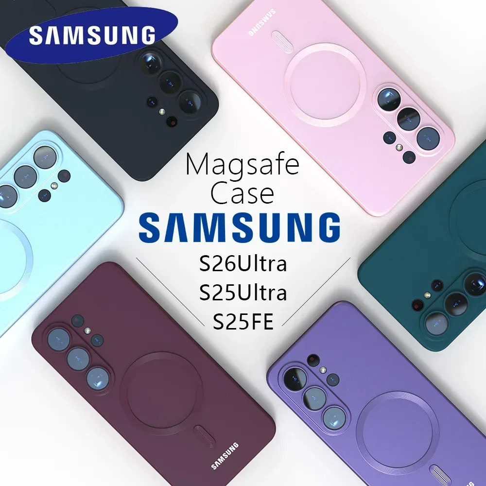 Für Samsung Galaxy S26 Ultra S26 Plus S26 Magsafe Hülle A57 S26 S25 S24 S23 S22 Ultra Plus FE EDGE Weiche Silikon-Handyrückseite