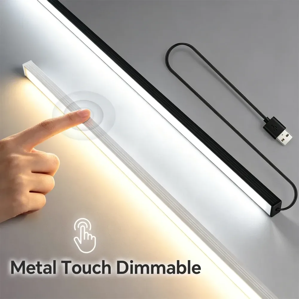 42 cm Touch-Sensor Aluminium Dimmbare USB 5V LED-Lichtleiste für Unterschrank, Küche, Bücherregal, Regale, Werkbanklampe