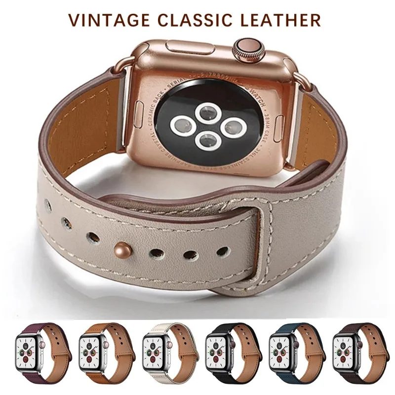 Premium-Lederarmband für Apple Watch 46mm 42mm 49mm 45mm 41mm 40mm 44mm 38mm iWatch Series 11 10 9 8 7 6 Se 5 4 Ultra3 2 SE3