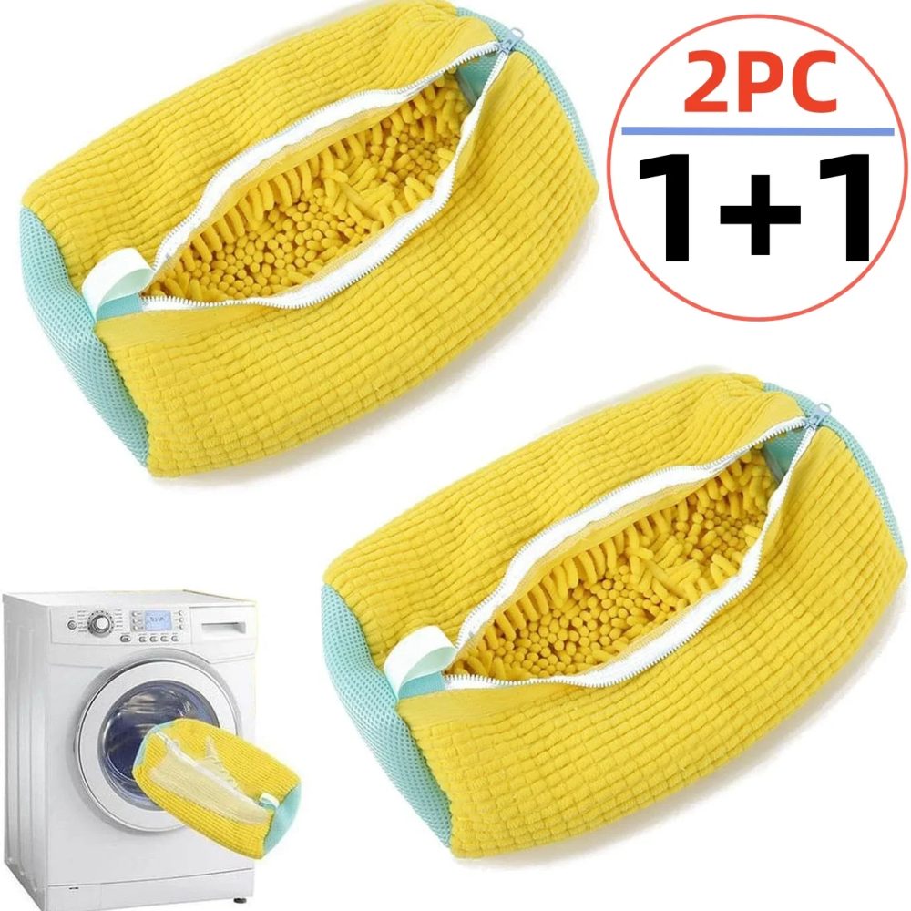1/2PCS Waschen Schuhe Tasche Baumwolle Wäsche Flauschigen Fasern Entfernen Leicht Schmutz Waschen Taschen Anti-Verformung schuhe Kleidung Organizer