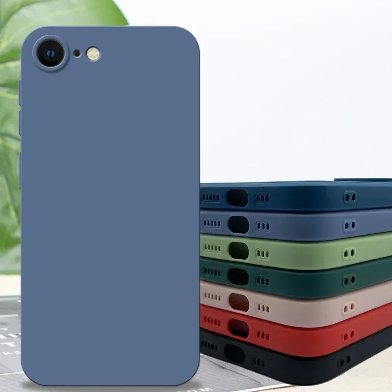 Für iPhone 8 Fall Für iPhone SE 2022 2020 7 8 Plus Abdeckung Fall Luxus Stoßfest Weiche TPU Flüssigkeit Silikon telefon Zurück Abdeckung Fall