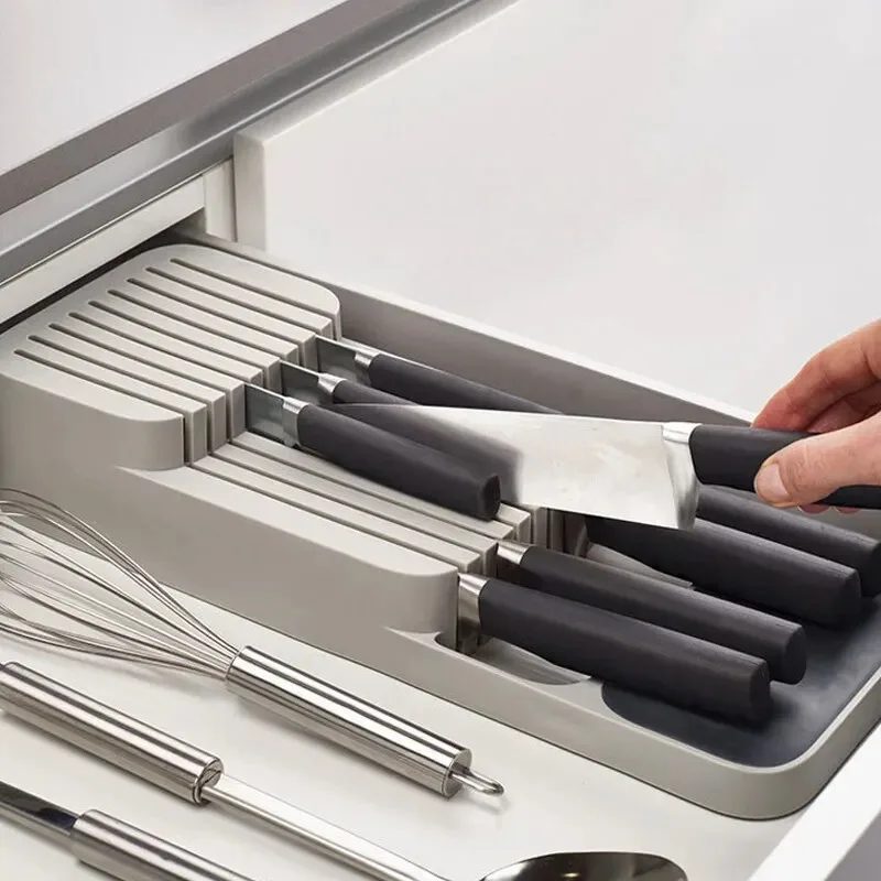 Messer-Aufbewahrungsbox Küchenschublade Besteck-Aufbewahrungsfach Messerhalter Organizer Messerblock Aufbewahrung und Schubladenorganizer