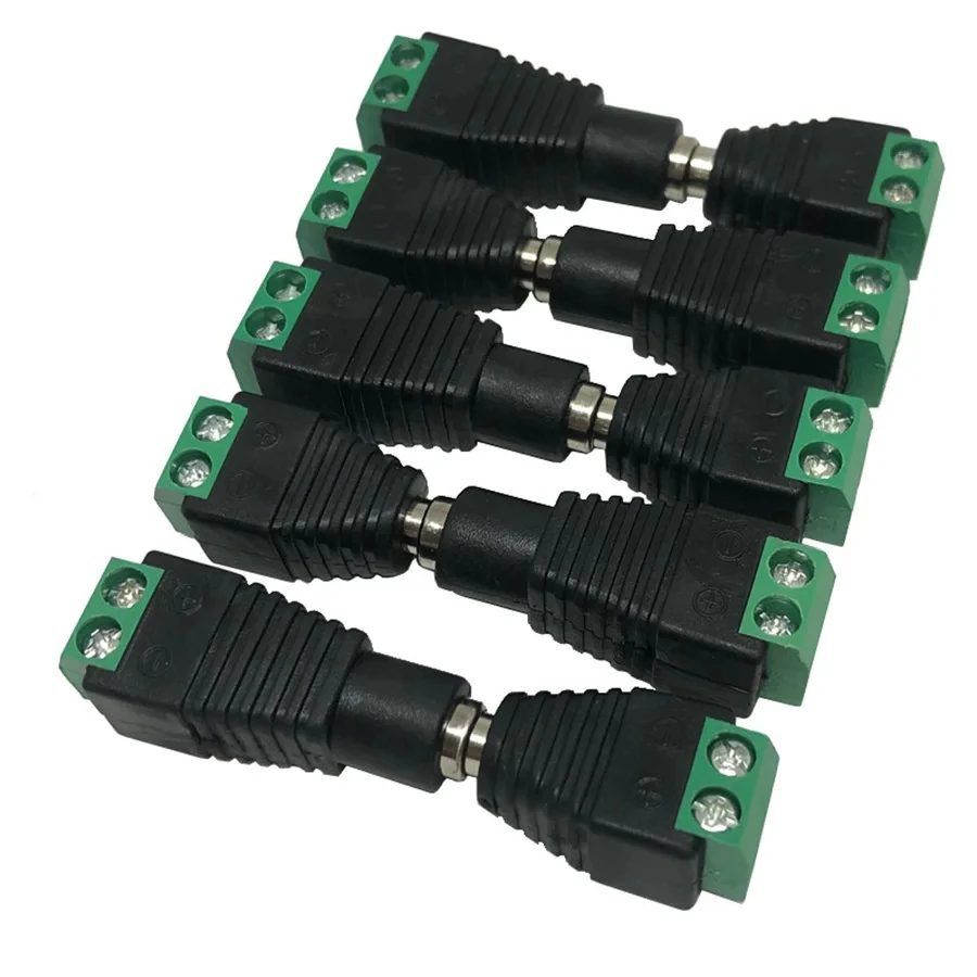 5pairs DC 12V Weibliche Und Männliche Anschlüsse 5,5x2,1mm Power Stecker Adapter Buchsen Steckdosen Für signal Farbe LED Streifen Licht CCTV Kamera