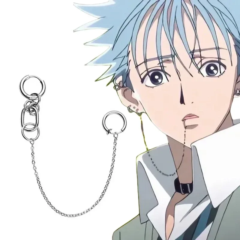Fake-Piercing Lippenclip Ohrring Anime NANA Okazaki Shinichi Cosplay Punk Ketten-Ohrringe Klappbarer Lippenring Accessoires 1 Set