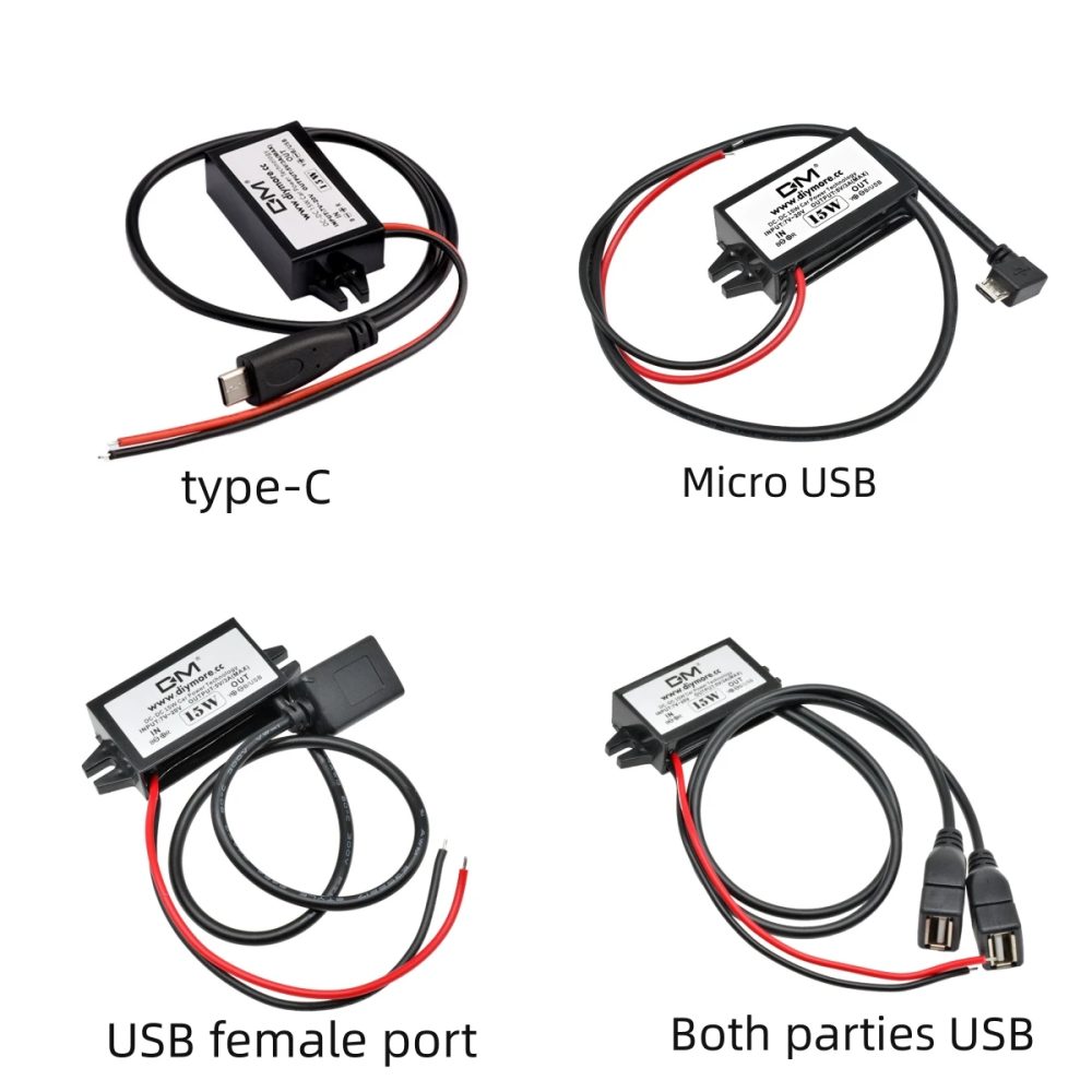 10W 15W 24W 12V auf 5V 2A 3A DC-DC Step Down Buck Converter Netzteil Modul Mini USB Micro USB Männlich Weiblich Typ-C Adapter