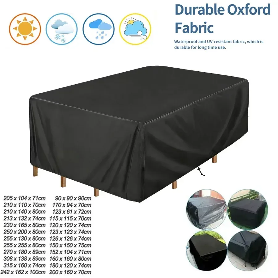 Mehrteilige Gartenmöbel-Abdeckungen, Tisch- und Stuhlbezüge, Wasserdicht, Staubdicht, UV-Beständig, Oxford-Stoff Schutzhülle