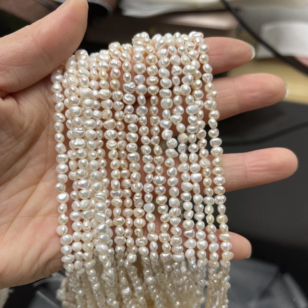 3-4mm Unregelmäßig Geformte 100% Natürliche Süßwasserperlen Halbfertige Perlen für DIY Schmuckherstellung Halsketten Armbänder & Accessoires