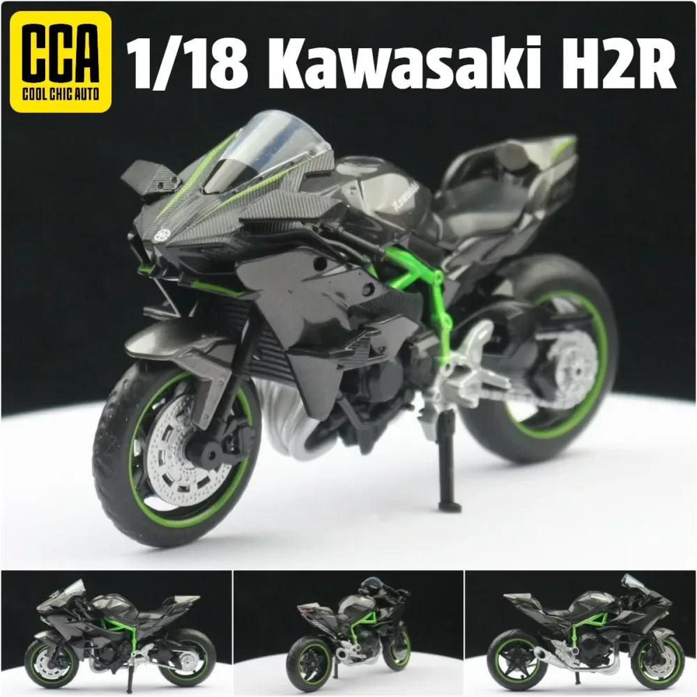 CCA 1:18 Kawasaki Ninja H2R Spielzeug Motorrad Modell Diecast Miniatur Fahrzeug Modell Free Wheels Sammlung Für Kinder Jungen Kind