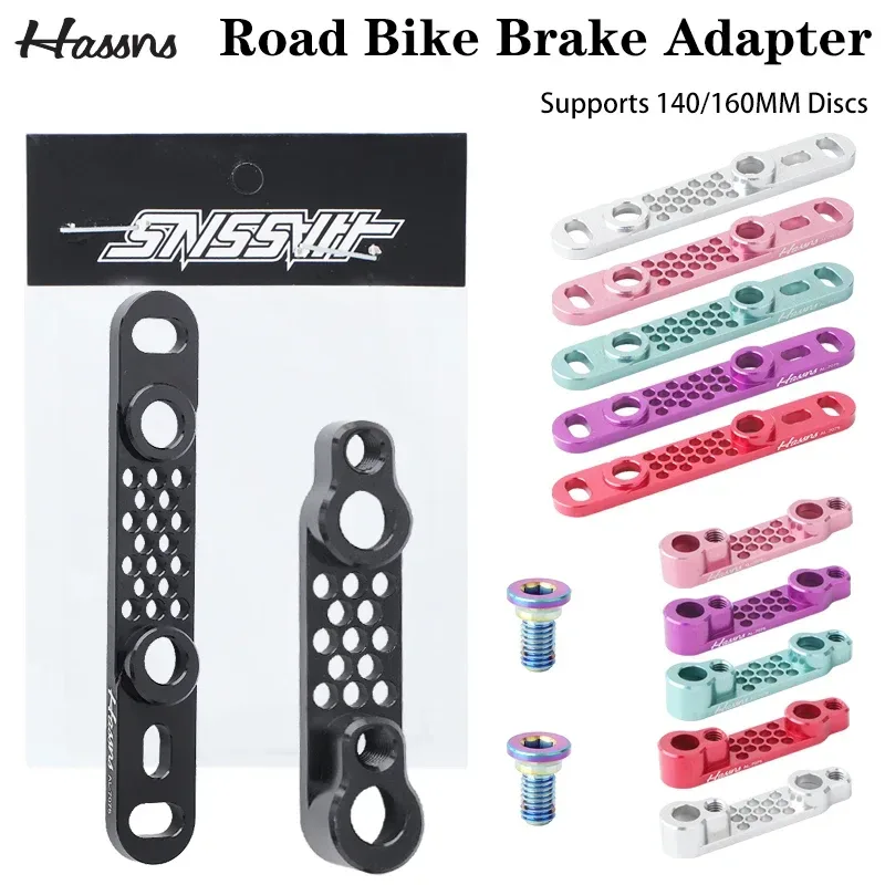 HASSNS Fahrrad-Scheibenbremsenadapter, CNC-Scheibenbremsen-Konverterhalterung, Fahrrad-Bremssattelhalterung aus Titan für 140-160mm Rotoren