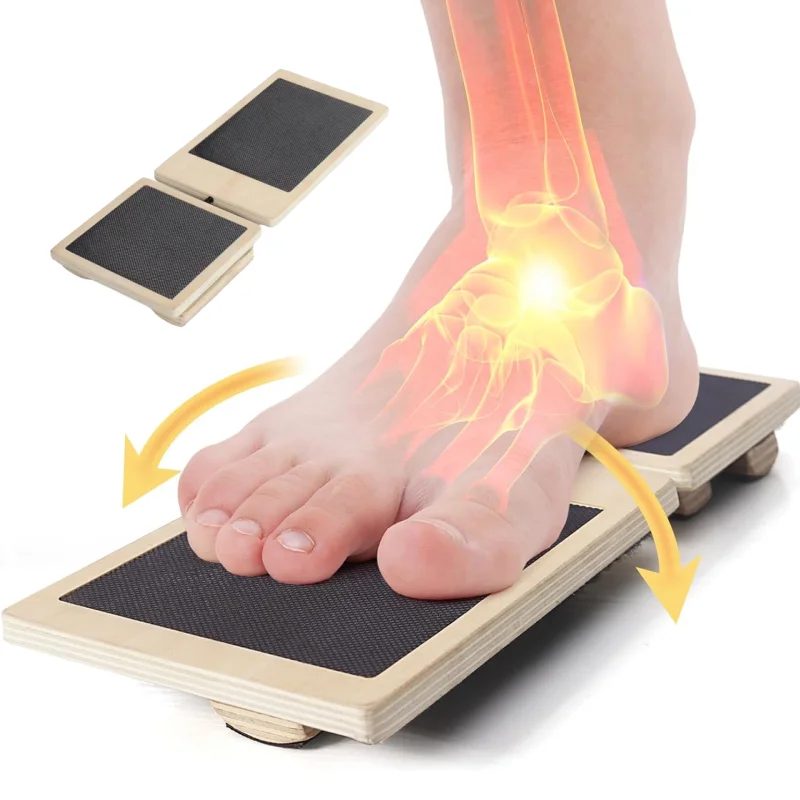 Einzelfuß-Balance-Board, Knöchelstärkungsgerät, Trainingsgerät, verstaucht, rutschfestes Holz, Wackelbrett, Physiotherapie, Haltungskorrektur