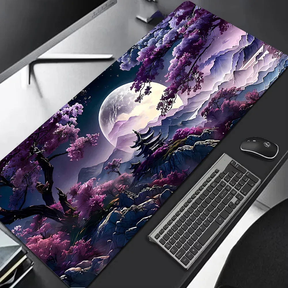 Tinte Landschaft Landschaft Mauspad Großes Gaming-Mauspad Langlebige Schreibtischunterlage Büroteppich für Computermaus Rutschfeste Gummimatte