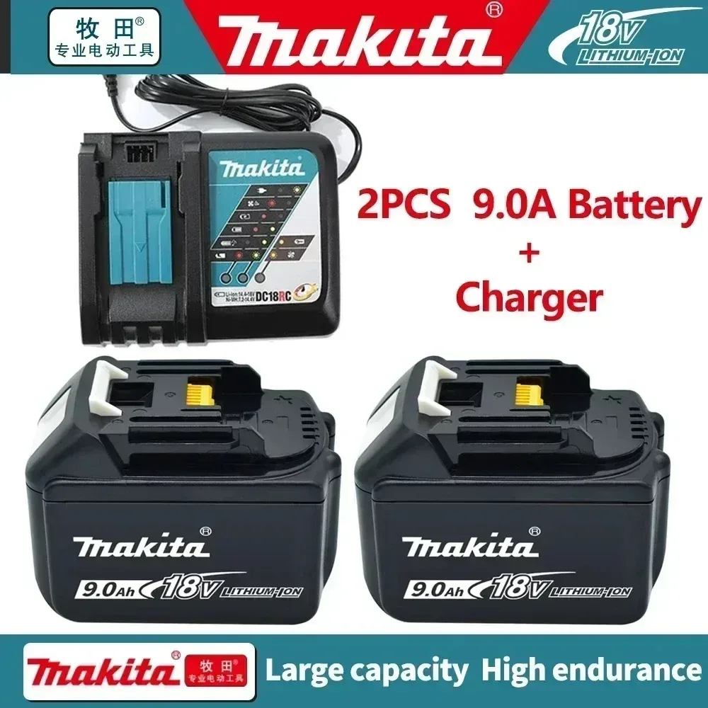Makita 18V 9,0 Ah wiederaufladbarer Lithium-Ionen-Akku mit Anzeige für Elektrowerkzeuge, kompatibel mit BL1830 BL1840 BL1850