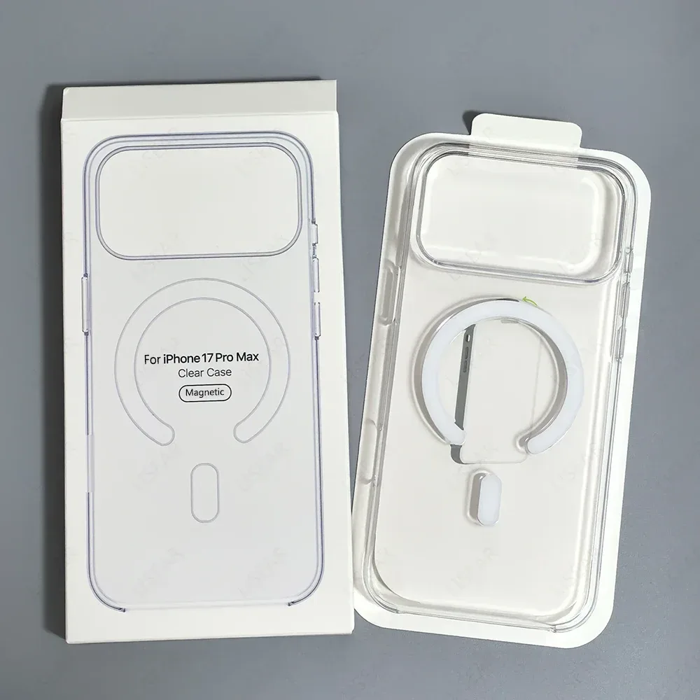 Original MagSafe Transparente Handyhülle für iPhone 18 17 16 15 14 13 12 Pro Max Mini mit kabellosem Laden und Touch-Kamera-Taste