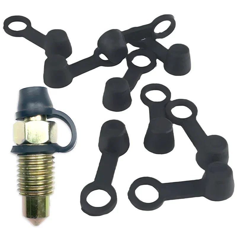 10 Stücke 8mm Auto Bremspumpe Staubkappe Ölablass Schraubverschluss Bremssattel Entlüftungsnippel Schwarz Schraube Staubkappen Abdeckung Gummi Motorrad