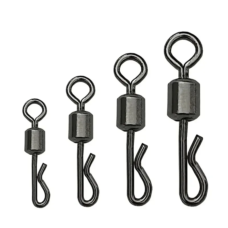 50 stücke Lager Wirbel Angeln Stecker Q Geformt Schnell Ändern Wirbel Für Karpfen Angeln Terminal Tackle Zubehör