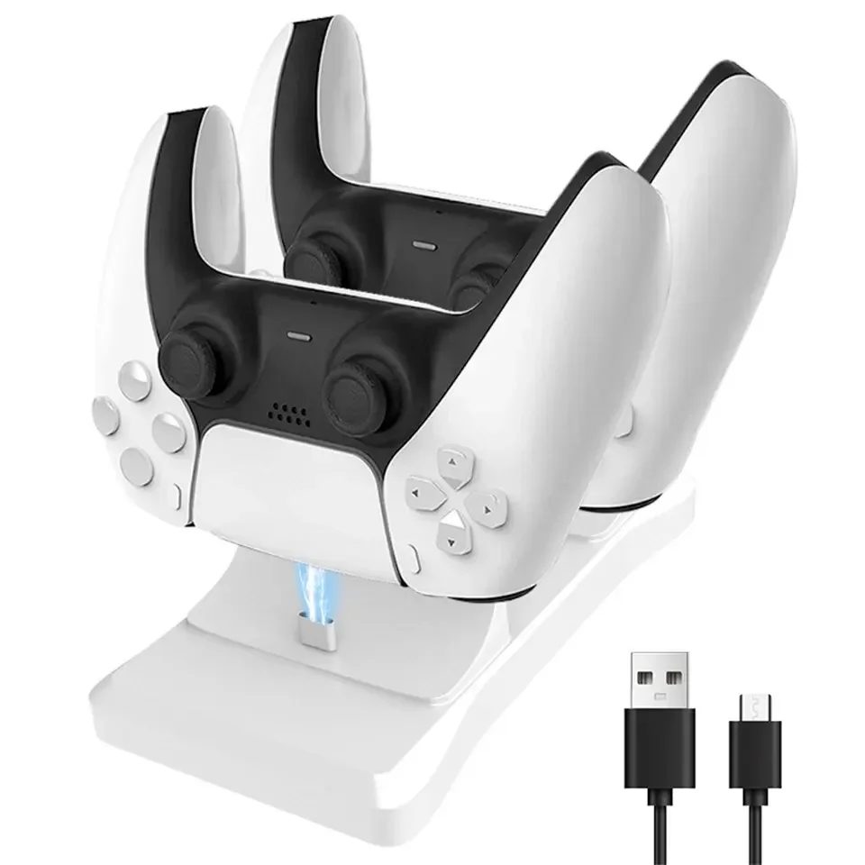 GAMINJA Dual Controller Ladeständer für Playstation 5 Controller Ladestation PS5 mit Schnelllade-AC-Adapter 5 V 1,2 A