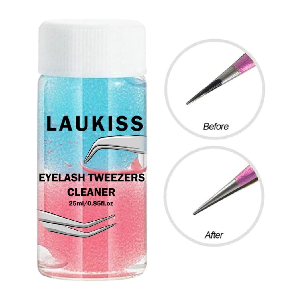 25 ml Wimpern Pinzette Reiniger Wimpern Verlängerung Pinzette Reinigung Werkzeuge Mit Kleber Entferner Flüssigkeit Und Schwamm Ball Reinigung Kleber