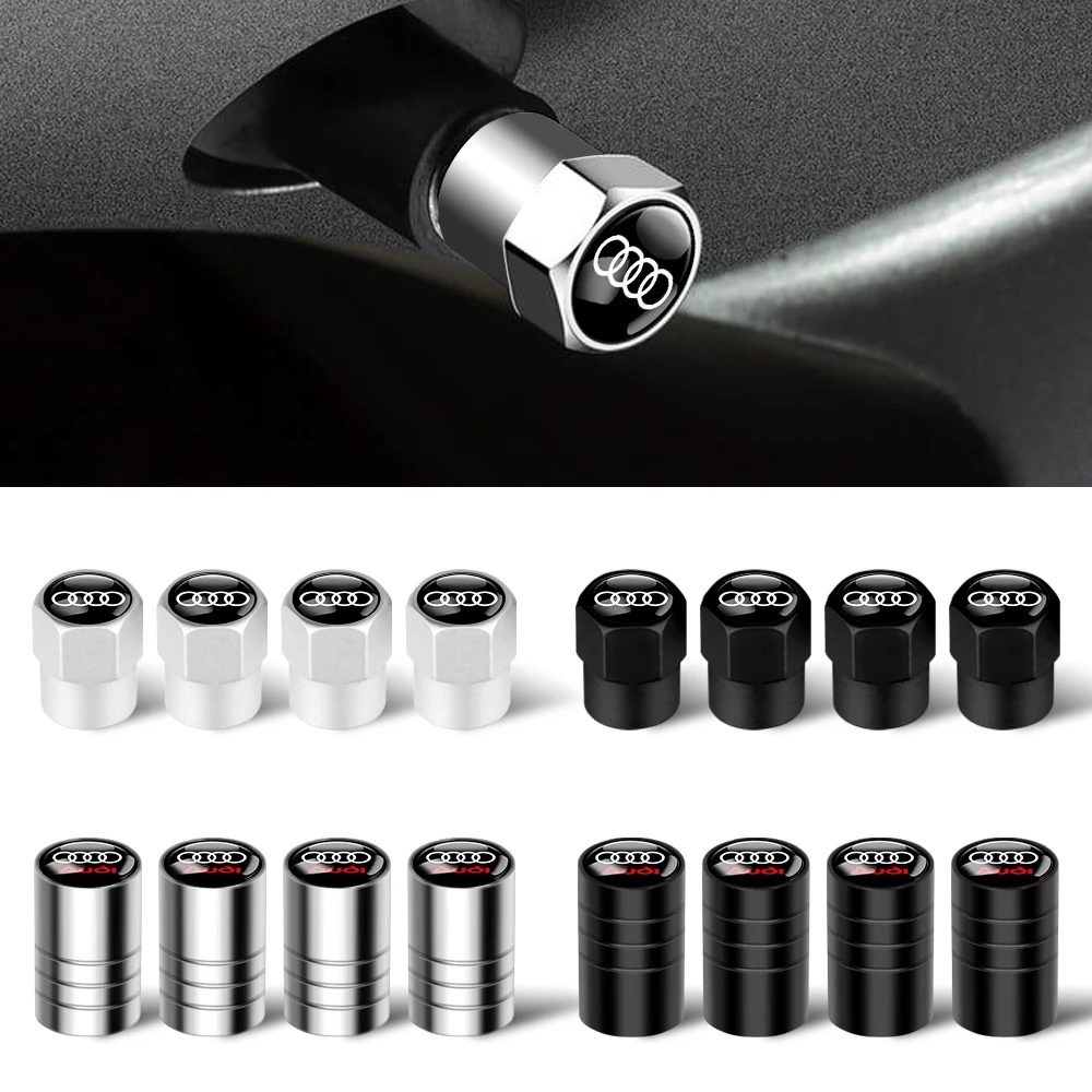 4 Stück 3D Metall-Styling Auto-Rad-Reifenventilkappen für Audi RS3 TT Sline 8L B2 A3 Quattro A8L Q5 A7 B9 8V A1 A5 Q3 A8
