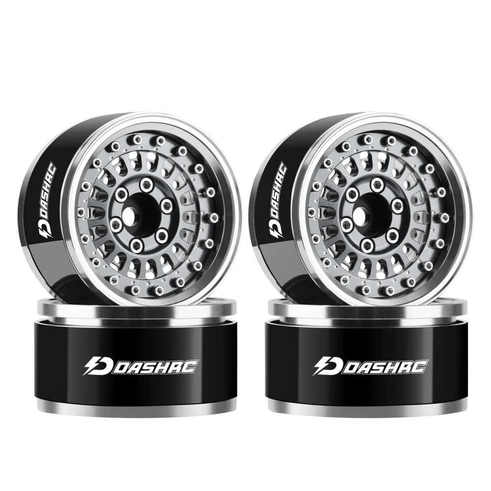 DashRC 1,9-Zoll Beadlock-Räder Aluminiumfelgen mit Negativem Offset 4 Stück für 1/10 RC Crawler SCX10 TRX4 TRX6 RC4WD D90