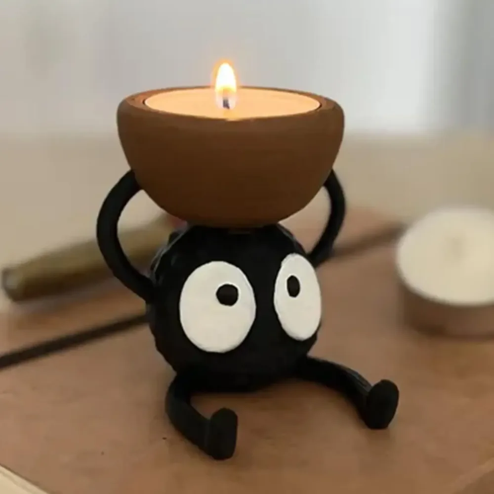 Niedliche Kerzenhalter, Teelichthalter, Brikett, 3D-gedruckter Kerzenständer, Kerzenhalter, kleiner Kerzenhalter