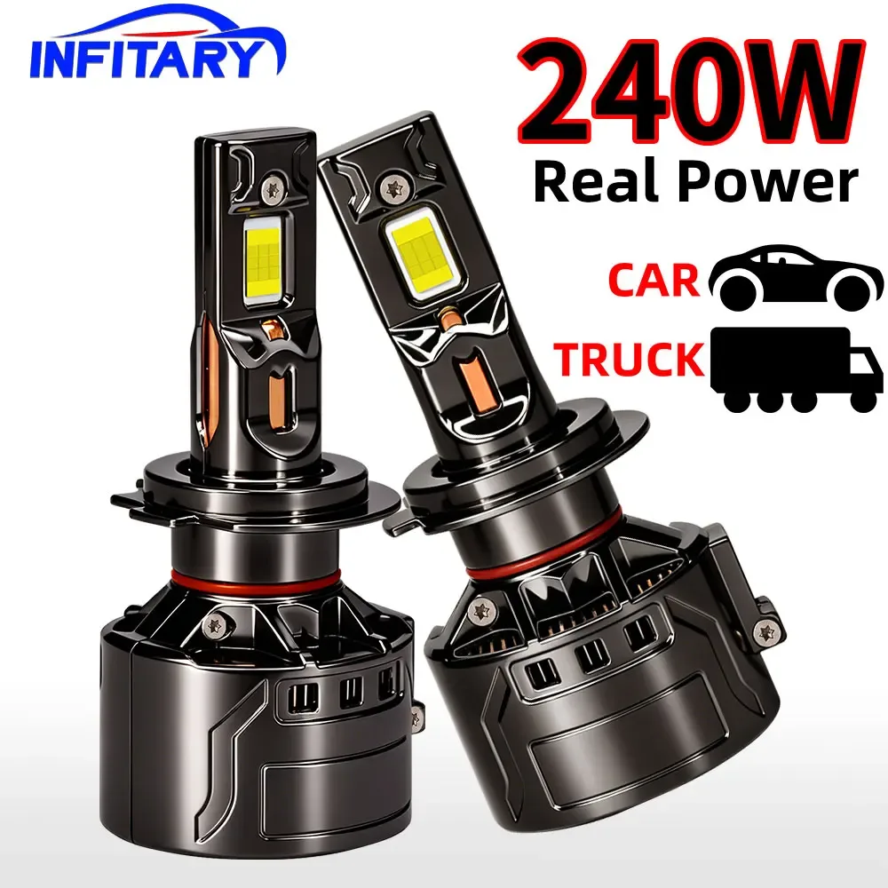 4 Kupferrohr 240W Auto LED-Scheinwerfer Hochleistungs-Autolampe H7 H4 H11 H1 9005 HB3 9006 HB4 9012 Licht für Fahrzeug-Ersatzkit