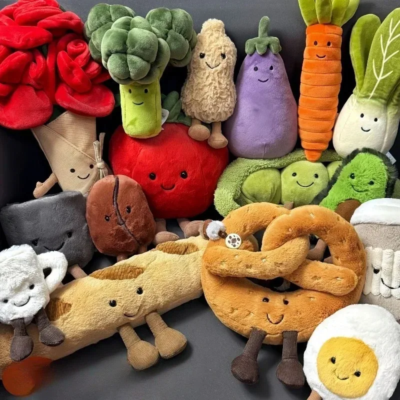 Obst- und Gemüse-Anhängerspielzeug, beruhigende Puppen, Plüsch-Schlüsselanhänger, fertige Produkte, Ideen, Puppen zum Aufhängen.