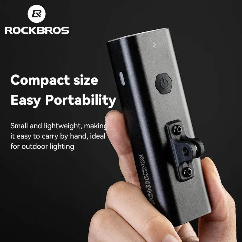 ROCKBROS Fahrrad-Frontlicht, IPX6, Typ C, wiederaufladbar, Fahrrad-Hängeleuchte, Scheinwerfer, LED-Taschenlampe, 400/800/1000/1500 lm, Aluminium