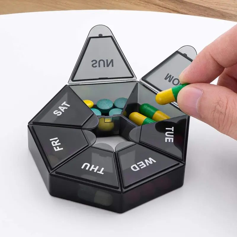 2/4 Stücke 7 Tage Pille Aufbewahrungsbox Mini Reise Tragbare Medikamente Spender Box Multifunktions Kunststoff Sieben Fach Sealer Box