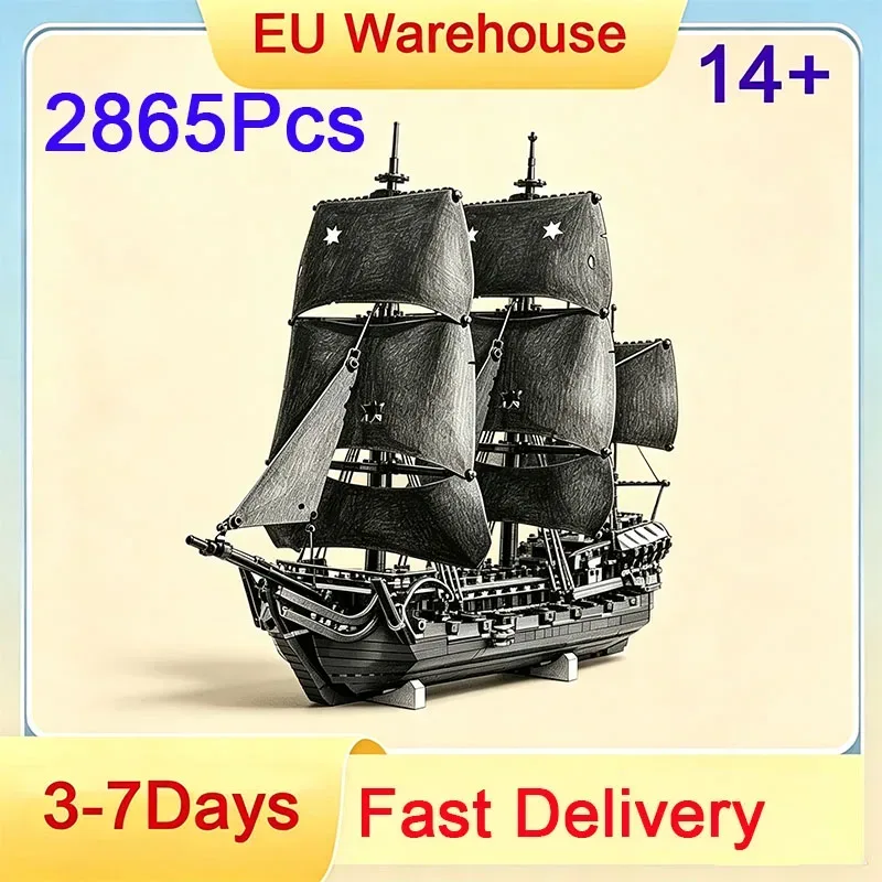 2865-teiliges Bauklötzchen-Bootmodell zum Zusammenbauen, Geburtstags- oder Weihnachtsgeschenk für Erwachsene, Schiffs-Bauklötzchen-Set, Modellspielzeug